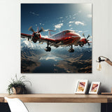 In Flight Jet Plane Horizons - Plane Canvas Wall Art