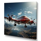 In Flight Jet Plane Horizons - Plane Canvas Wall Art
