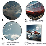In Flight Jet Plane Horizons - Plane Canvas Wall Art