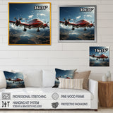 In Flight Jet Plane Horizons - Plane Canvas Wall Art