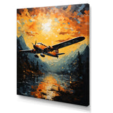 In Flight Plane Horizons - Plane Canvas Wall Art