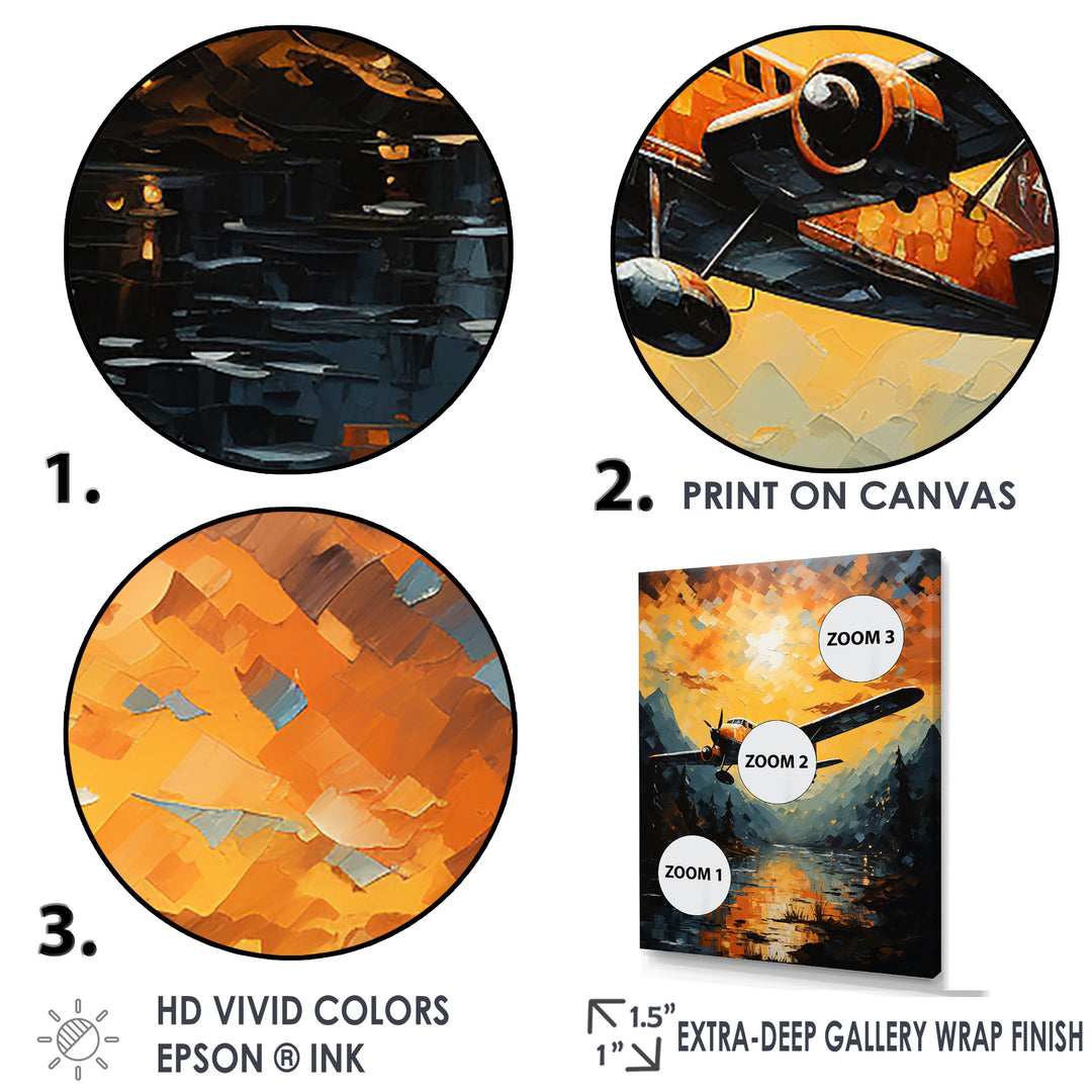 In Flight Plane Horizons - Plane Canvas Wall Art