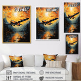 In Flight Plane Horizons - Plane Canvas Wall Art