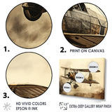 Historic Plane Glory Mid Flight - Plane Canvas Wall Art