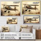 Historic Plane Glory Mid Flight - Plane Canvas Wall Art