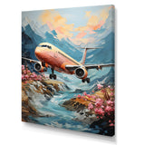 Impressionist Aerial Plane Mid Flight - Plane Canvas Wall Art