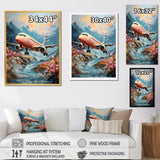 Impressionist Aerial Plane Mid Flight - Plane Canvas Wall Art