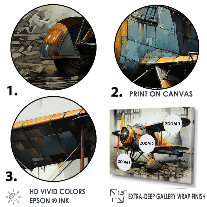 Industrial Plane Essence - Plane Canvas Wall Art