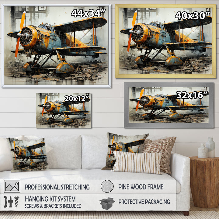 Industrial Plane Essence - Plane Canvas Wall Art