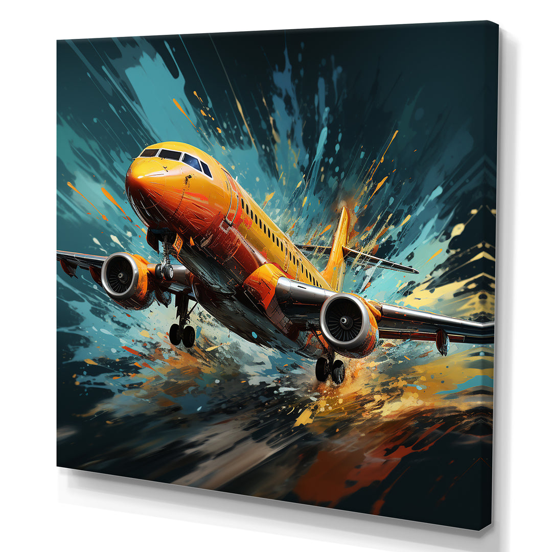 Speedy Passenger Plane Blur - Plane Canvas Wall Art