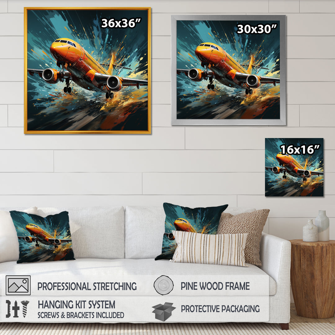 Speedy Passenger Plane Blur - Plane Canvas Wall Art