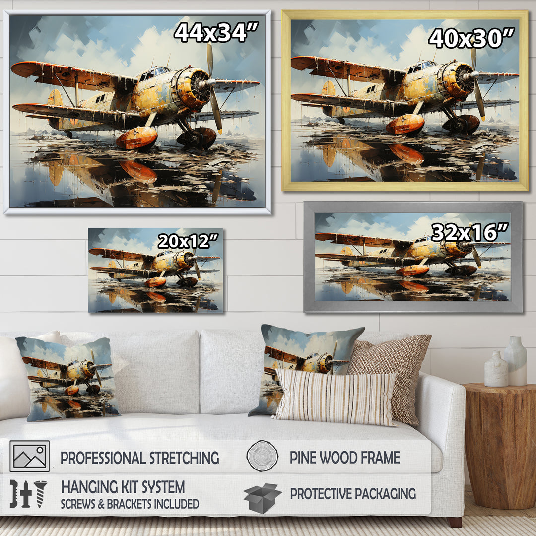 Surreal Sea Plane Dream - Plane Canvas Wall Art