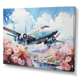 Floral Art Of Aviation - Plane Canvas Wall Art