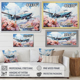 Floral Art Of Aviation - Plane Canvas Wall Art