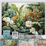 White Contemporary Botany Jungle Wonders - Floral Canvas Wall Art