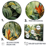 White Contemporary Botany Jungle Wonders - Floral Canvas Wall Art