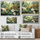 White Contemporary Botany Jungle Wonders - Floral Canvas Wall Art