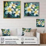 White Plumeria Symphony Magic I - Floral Canvas Wall Art