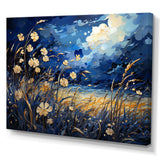 Navy Blue Poppies Field - Landscapes Canvas Wall Art