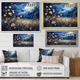 Navy Blue Poppies Field - Landscapes Canvas Wall Art