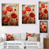 Poppies Scarlet Solitude I - Floral Canvas Wall Art