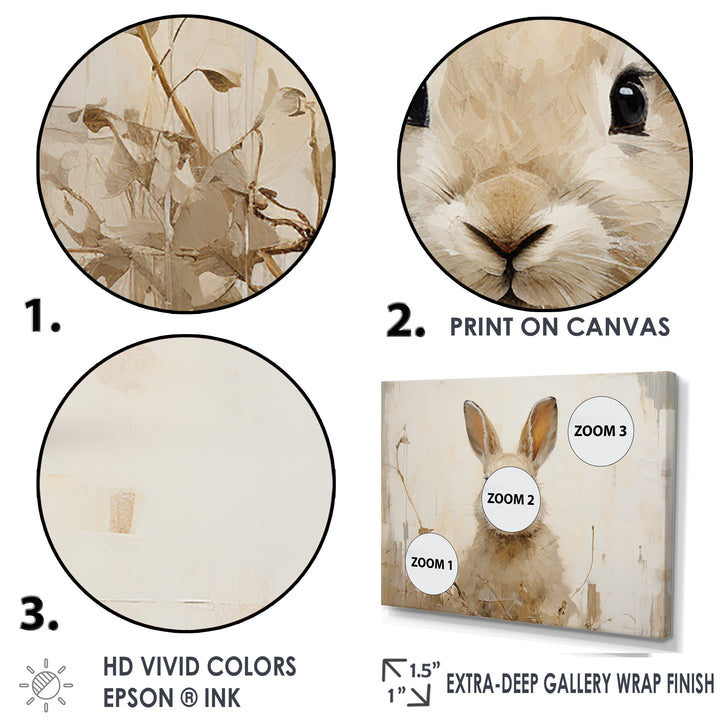 Bunny S Curious Flower Charm - Rabbit Wall Art Prints