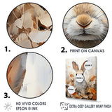 Bunny S Curious Foliage Charm - Beige Rabbit Wall Art