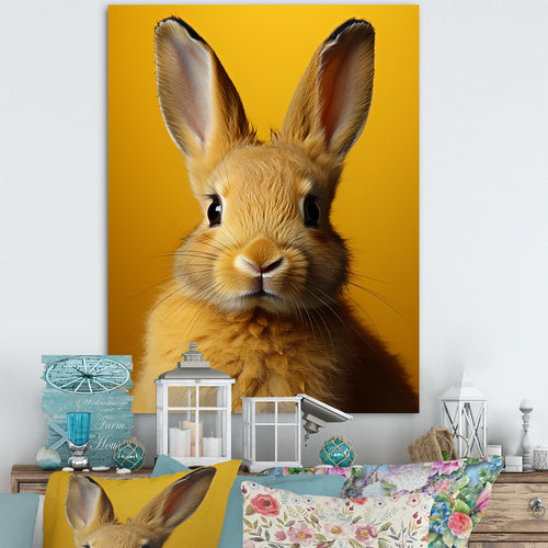 Whimsical Yellow Rabbit - Rabbit Wall Decor