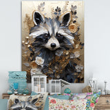 Mischief Blooming Raccoon Portrait - Raccoon Wall Art Prints