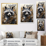 Mischief Blooming Raccoon Portrait - Raccoon Wall Art Prints