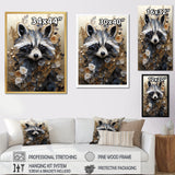 Mischief Blooming Raccoon Portrait - Raccoon Wall Art Prints