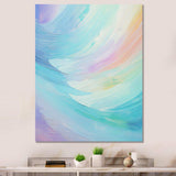 Soft Cyan Rainbow Whisper - Abstract Canvas Wall Art