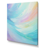 Soft Cyan Rainbow Whisper - Abstract Canvas Wall Art