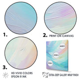 Soft Cyan Rainbow Whisper - Abstract Canvas Wall Art