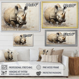 Mighty Strong Rhinoceros - Gray Rhinoceros Wall Art