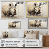 Mighty Strong Rhinoceros - Gray Rhinoceros Wall Art