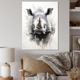Mighty Stampede Rhinoceros - Rhinoceros Large Canvas Wall Art