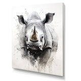 Mighty Stampede Rhinoceros - Rhinoceros Large Canvas Wall Art