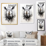 Mighty Stampede Rhinoceros - Rhinoceros Large Canvas Wall Art