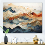 Abstract Orange And Blue River Ink III - Abstract Canvas Wall Art