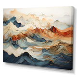 Abstract Orange And Blue River Ink III - Abstract Canvas Wall Art