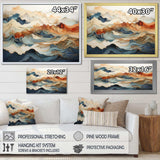 Abstract Orange And Blue River Ink III - Abstract Canvas Wall Art