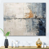 Abstract Blue Beige Road Collage II - Abstract Canvas Wall Art