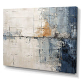 Abstract Blue Beige Road Collage II - Abstract Canvas Wall Art