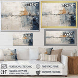 Abstract Blue Beige Road Collage II - Abstract Canvas Wall Art