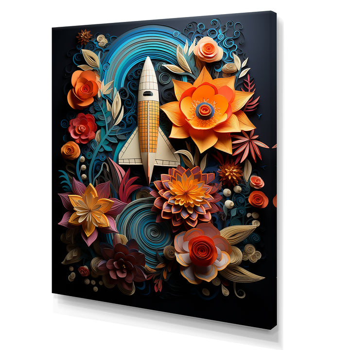 A Surrealism Space Shuttle Launch - Rocketship Canvas Wall Art