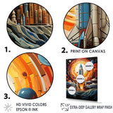Moon Space Shuttle Blaze - Rocketship Canvas Wall Art