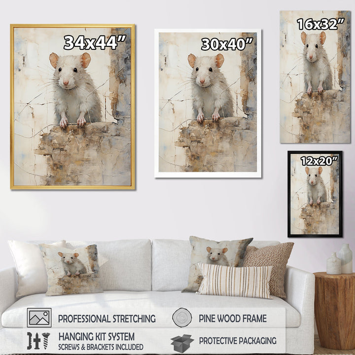 Minimalism Squeaky Rodent - Rodent Living Room Wall Art
