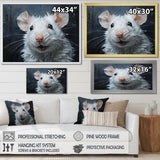 White Squeaky Rodent Painting - Rodent Canvas Wall Art