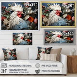 Loyal Flower Rooster Portrait - Rooster Wall Art Prints